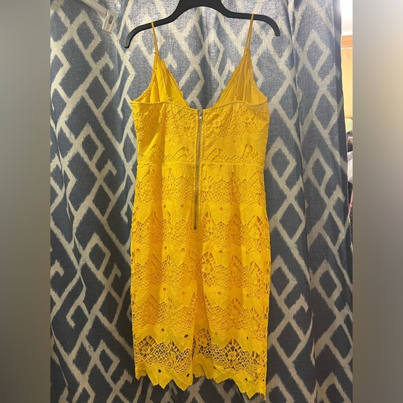 Lulus Spaghetti Strap Yellow Laced Dress Size L - Picture 5 of 6